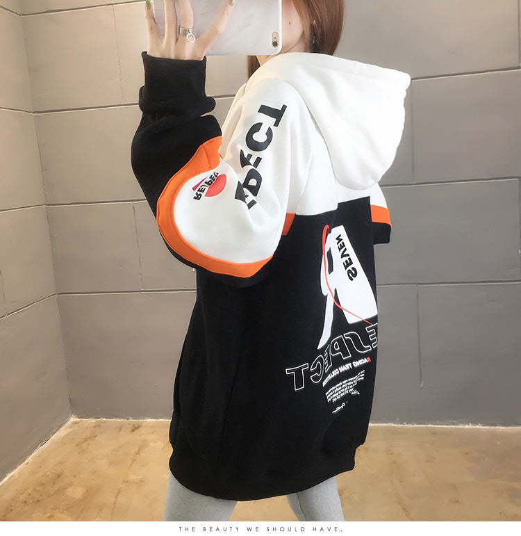 Women's Loose Hooded Sweatshirt Thick Lazy Style Coat