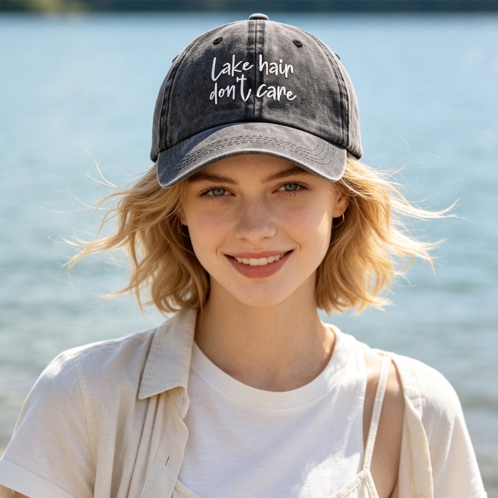Lake Hair Don't Care Embroidered Baseball Cap