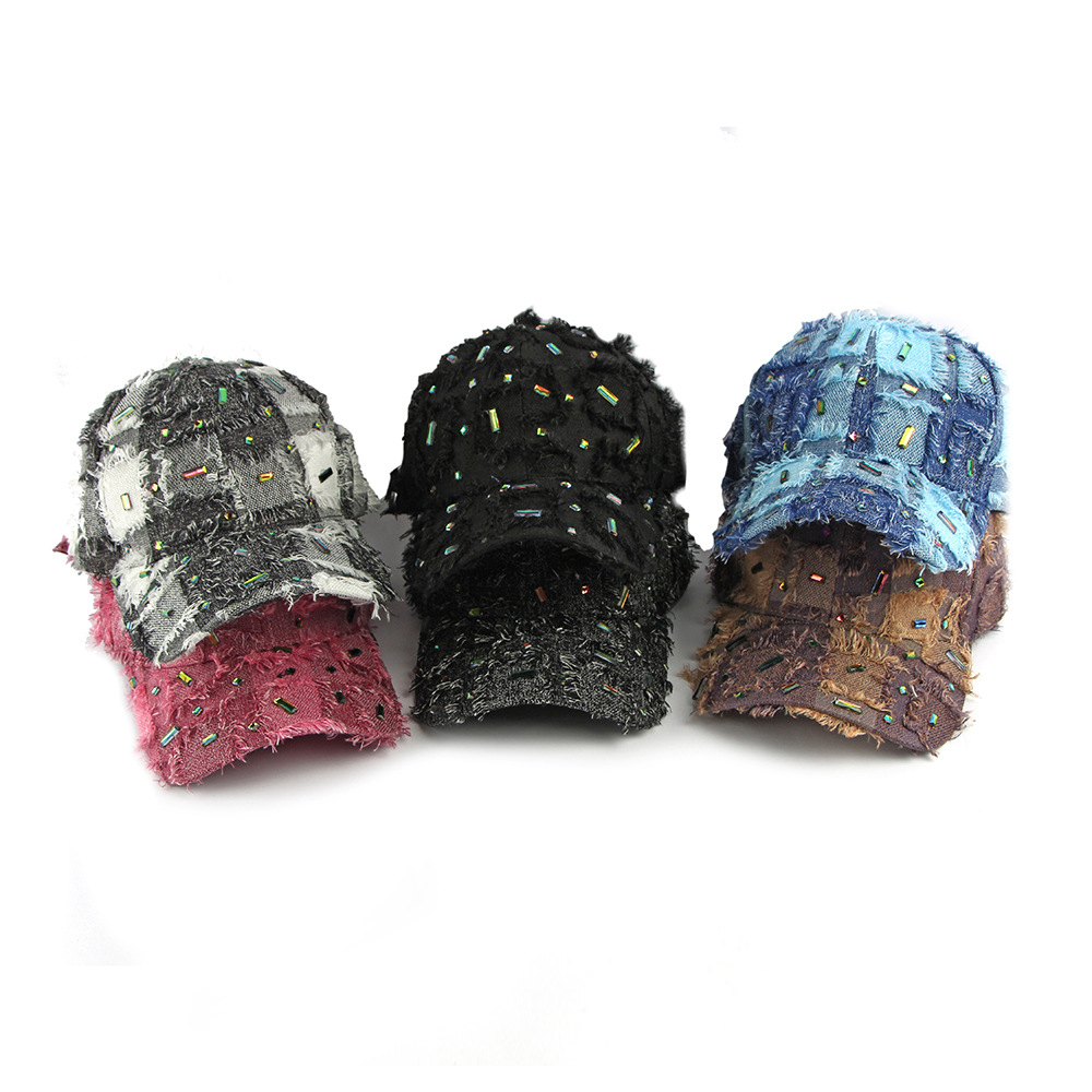 Vintage Fringed Diamond Baseball Cap - Hip-Hop Style Fedora Hat