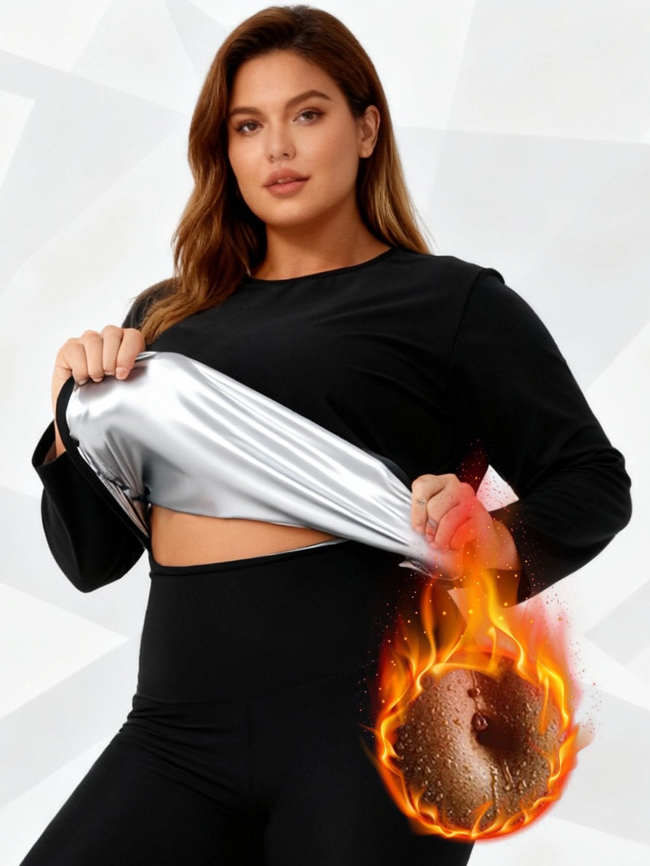 Long Sleeve Sauna Shirt for Women - Sweat Enhance Vest for Workout
