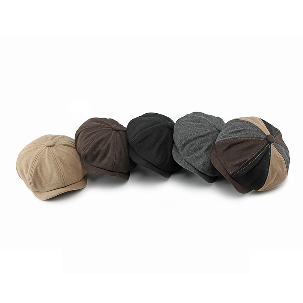Stylish British-Style Newsboy Cap with Fedora Hat