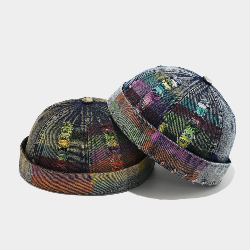 Rainbow Denim Cowboy Hat for Men & Women