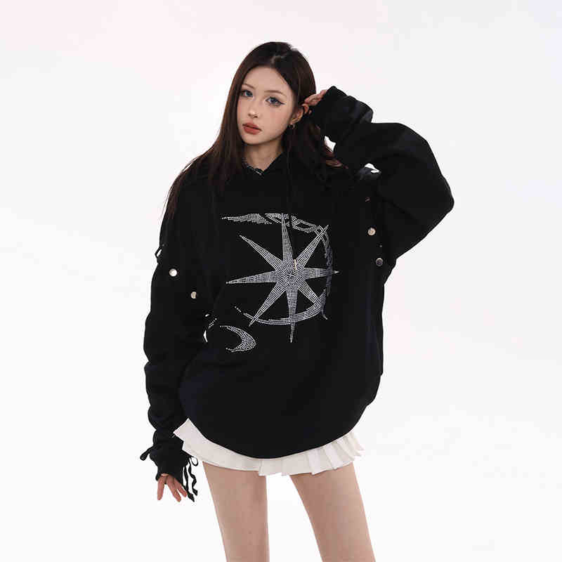 Women's Retro Hooded Sweatshirt Autumn Coat