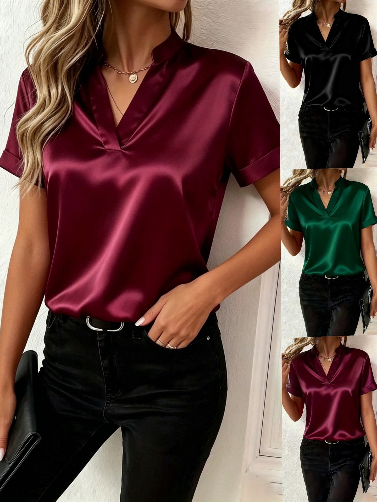 Elegant V-Neck Blouse
