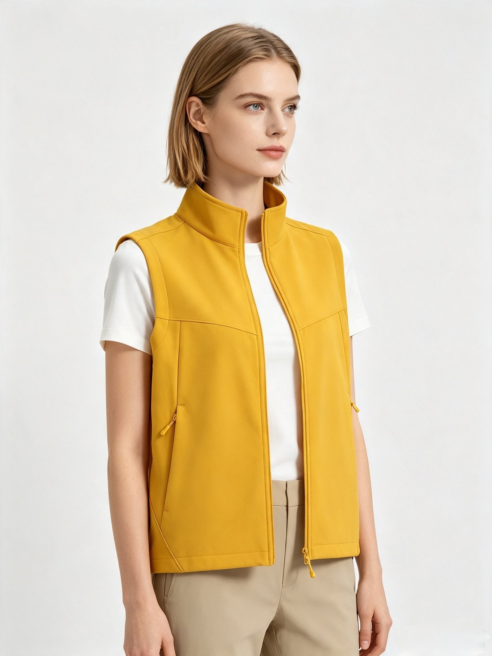 Softshell Vest for Couples - Windproof, Water Resistant, Fleece Lined, Zip Up