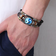 Vintage Leather Yin Yang Bracelet