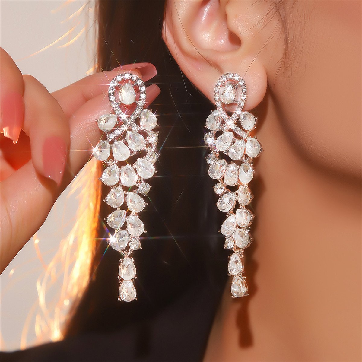 Shiny Rhinestone Earrings