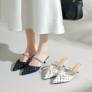 Romantic Polka Dot Kitten Heels