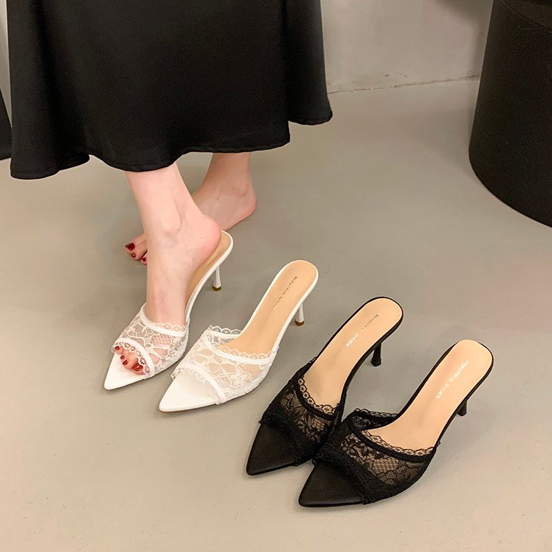 Romantic Stiletto Mule Slides