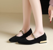 Chic Square Toe Suede Pumps