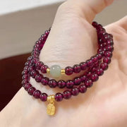 Elegant Faux Garnet Beaded Bracelet