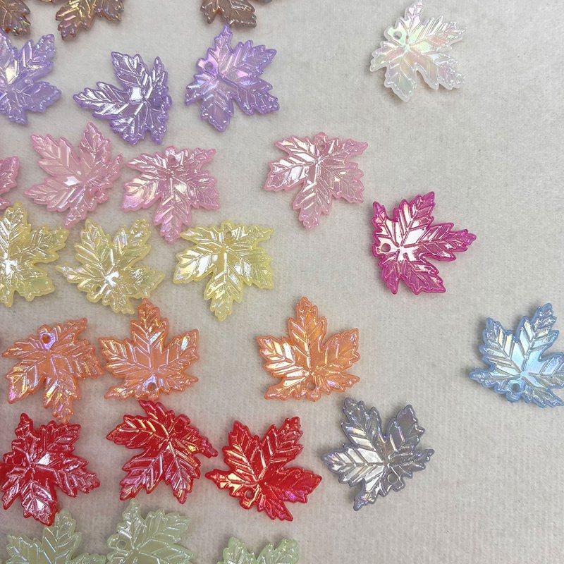 Iridescent Leaf Charms