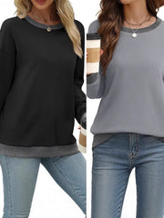 Cozy Autumn Knitwear Tops for Women - Long-Sleeve Pullover T-Shirts