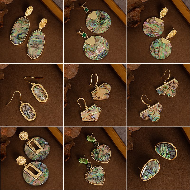 Luxury Abalone Shell Earrings, High-End Style, Unique Accessories