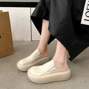 Korean Style Solid Color Slip On Flat Shoes