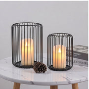 Metal Candle Holders Set, Wire Lantern Design for Table Decor & Parties