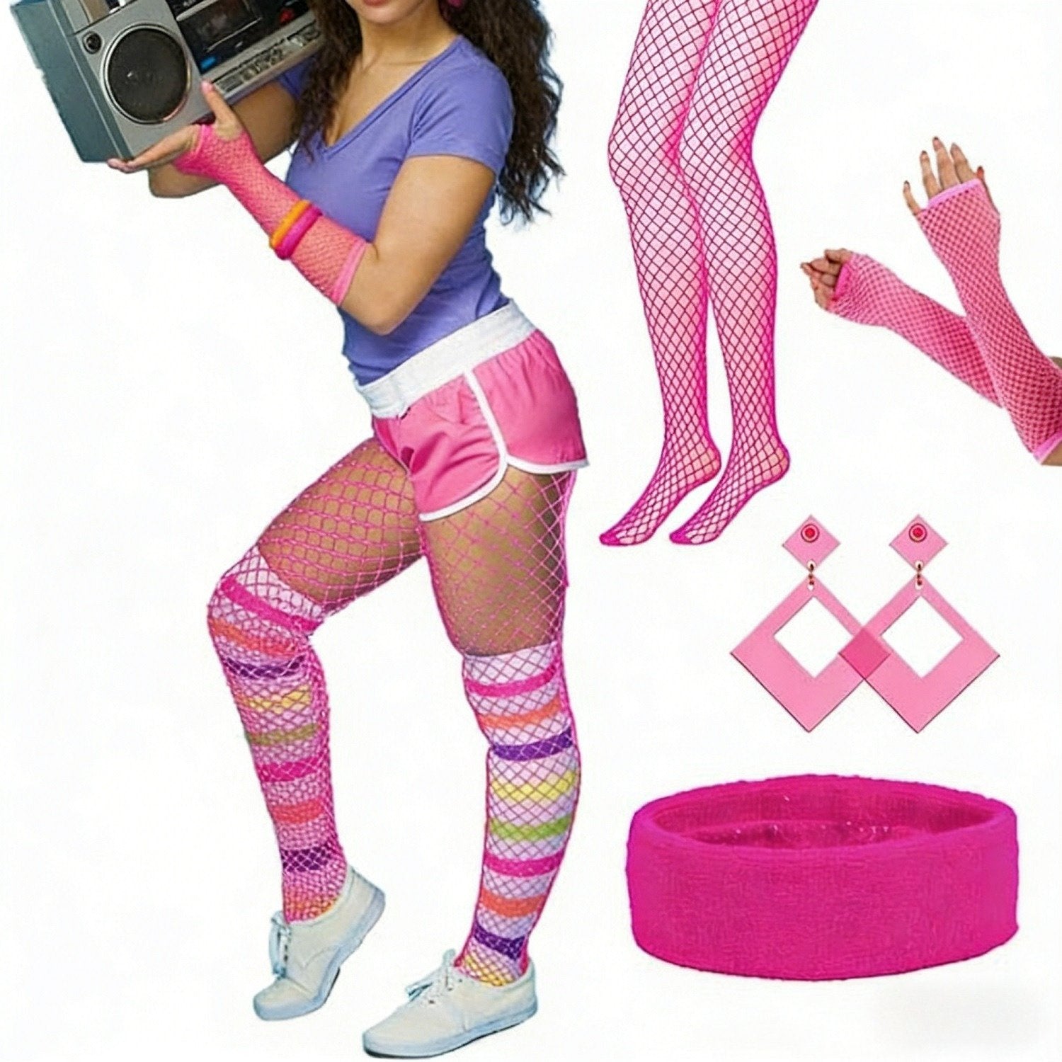 80s Retro Party Costume Set for Women