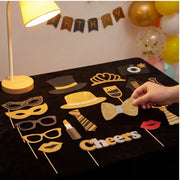 Birthday Party Photo Props Kit - 30 Fun Props With Holders