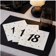 Black Gold 18th Birthday Napkins, 40-Pack for Elegant Parties