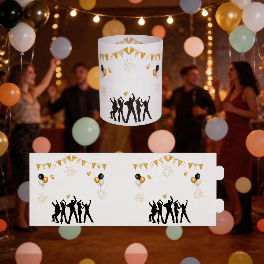 Festive 12-Piece Double-Sided Lampshade Set for Celebrations