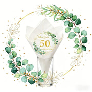 50th Birthday Party Napkin Set - Green & Gold Accent