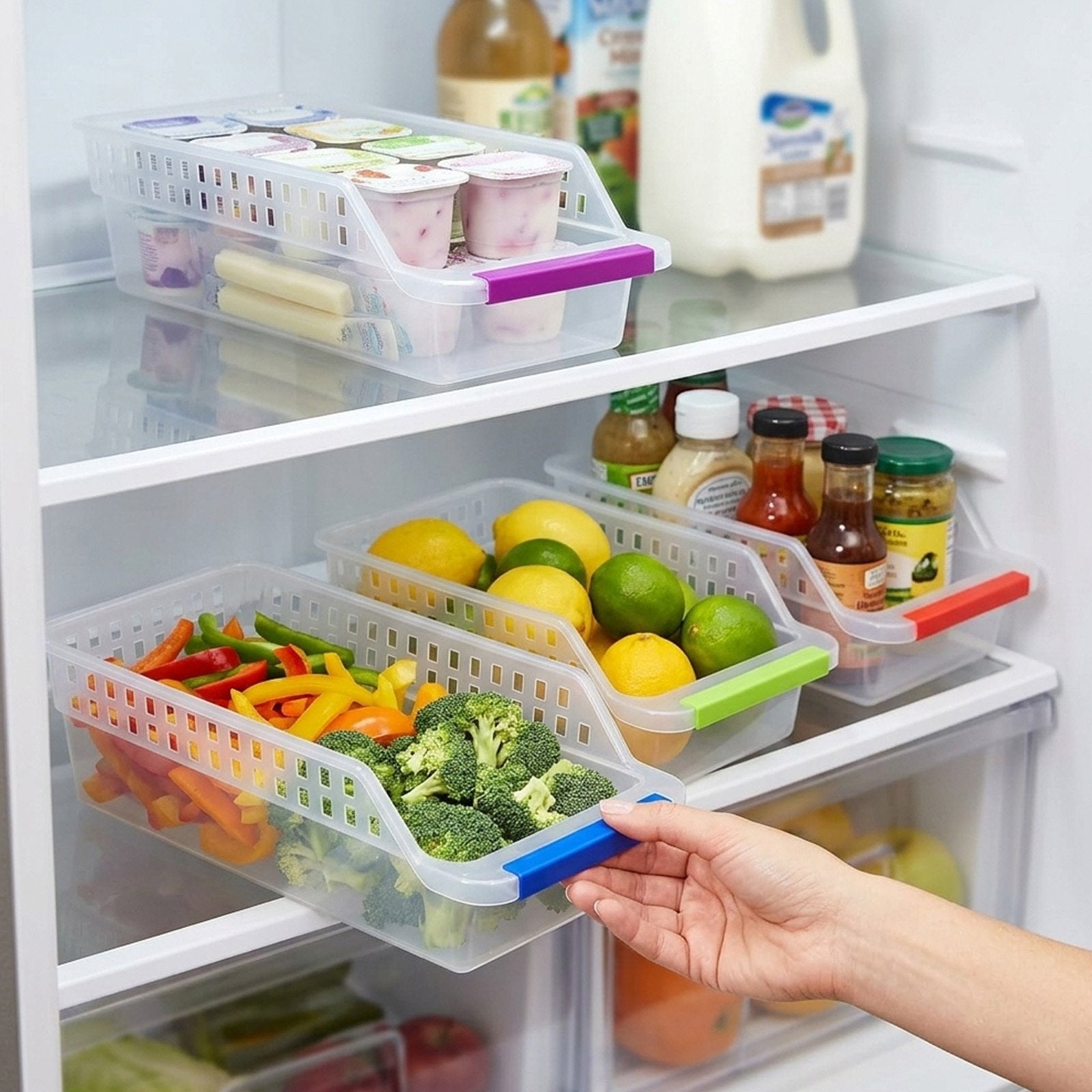 Maximize Kitchen Space with 10-Piece Refrigerator Organizer Set
