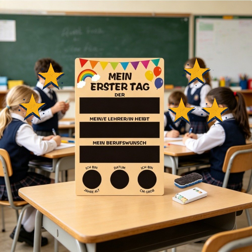 First Day of School Sign & Sponge Set - Party Decorations