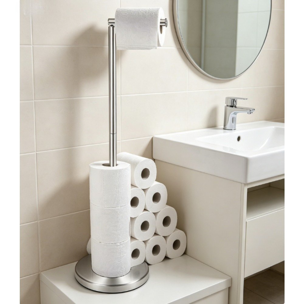 Stainless Steel Toilet Paper Holder - Space-Saving Bathroom Decor
