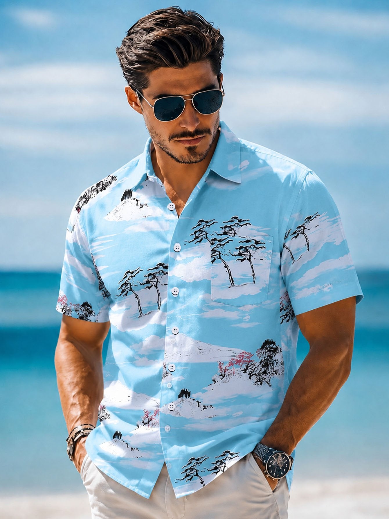 Vibrant Hawaiian Print Shirt for Men
