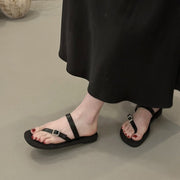 Silver Flat Thong Flip Flops - Lightweight Summer Slippers