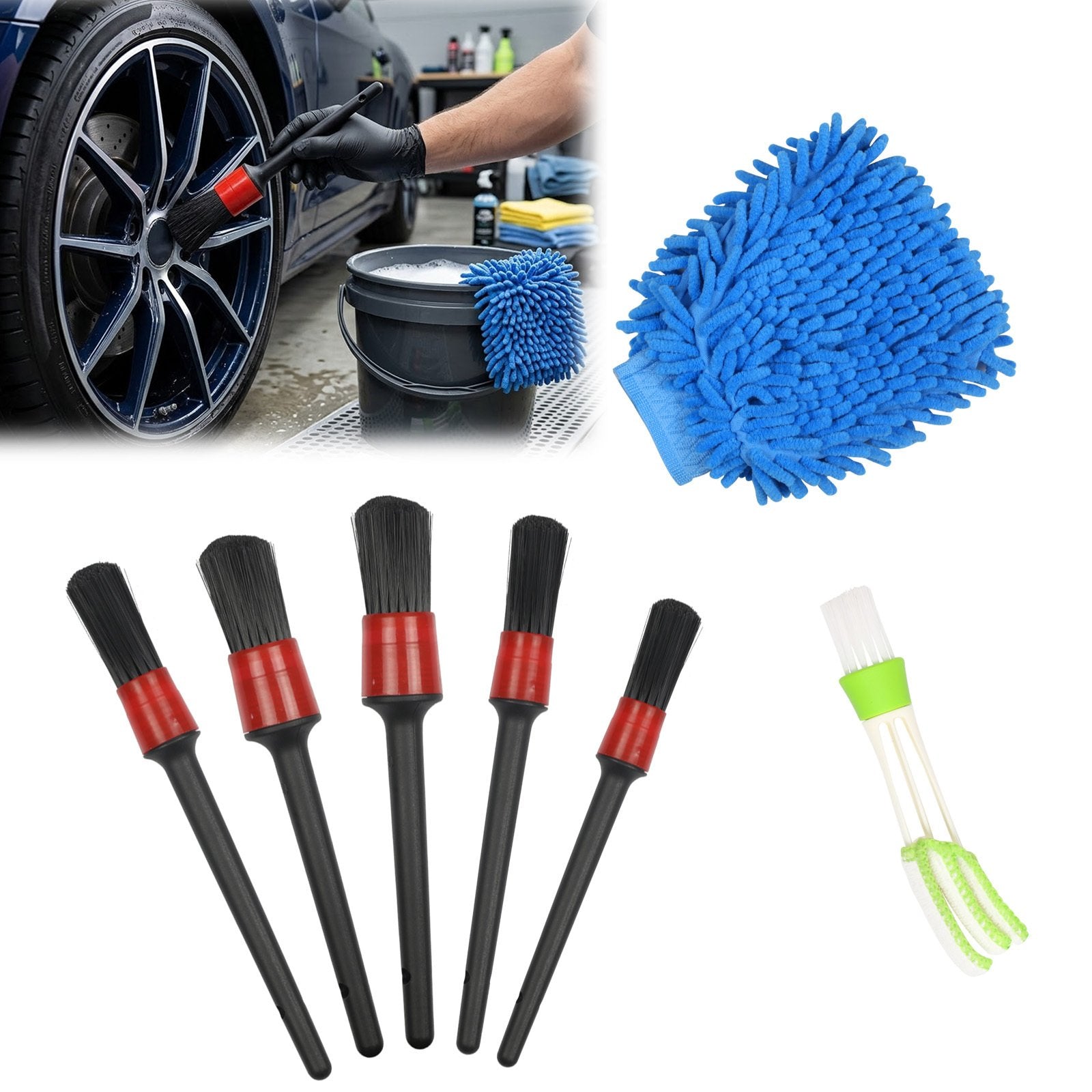 5-Piece Car Detailing Brush Set