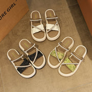 Double Layer Strap Sandals for Women, Adjustable Ankle Buckle Platform Slippers