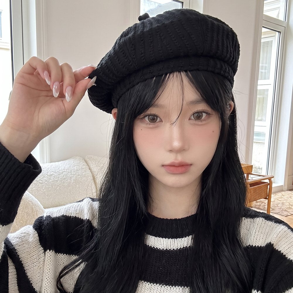 Retro Slant V-Beanie Hat for Women