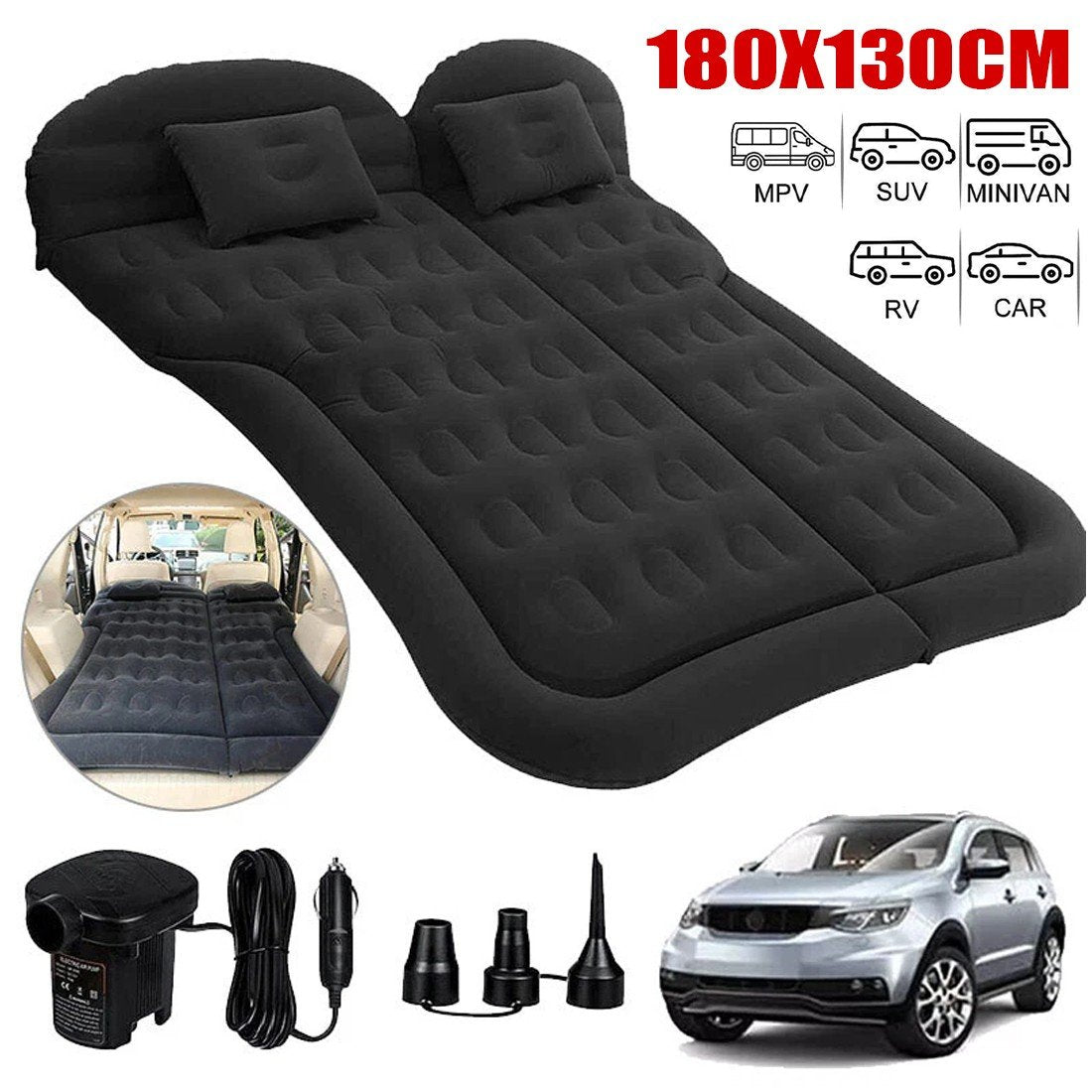 Inflatable Car Bed with Pump