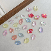 Iridescent Scallop Leaf Charms for DIY Jewelry
