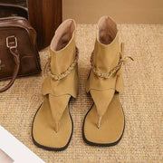 Retro Y2K Chain Ankle Booties with Square Toe Clip
