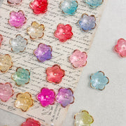 Two-Tone Gold-Trimmed Acrylic Flower Beads for DIY Jewelry Making