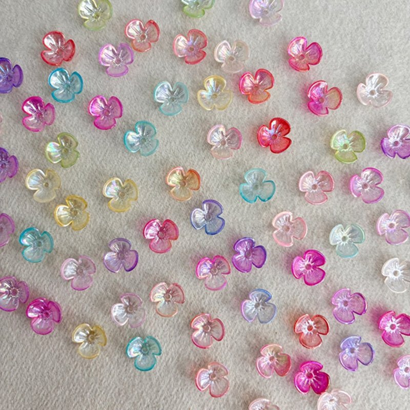 Glowing 3-Petal Flower Beads for DIY Hairpins