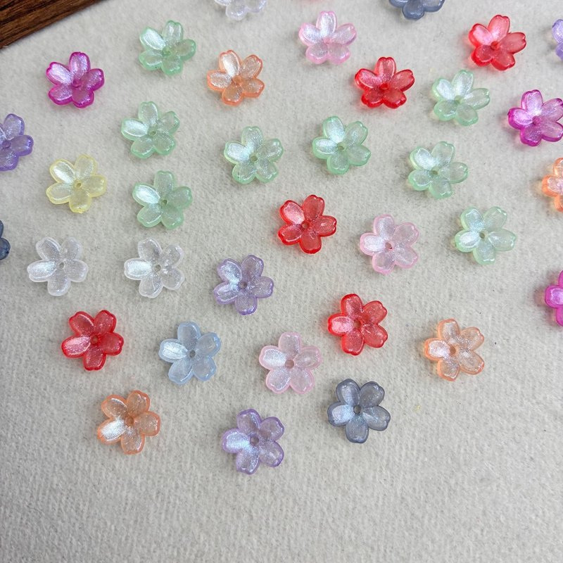 Sparkly Acrylic Flower Beads for DIY Jewelry Making