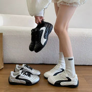 Retro Diamond Quilted Sneakers for Women