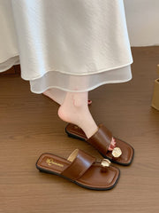 French Style Metal Slippers for Women