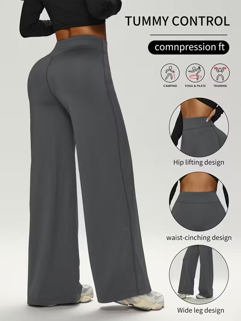 Soft Women's Straight-Leg Yoga Pants for Fitness & Outdoor Activities