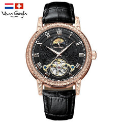Timeless Style Mechanical Watch with Sunflower Design