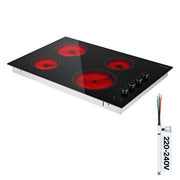 Ceramic Electric Stove, 30inch 4 Burners, 6700W, 220V, 11 Power Levels, Timer & Child Lock