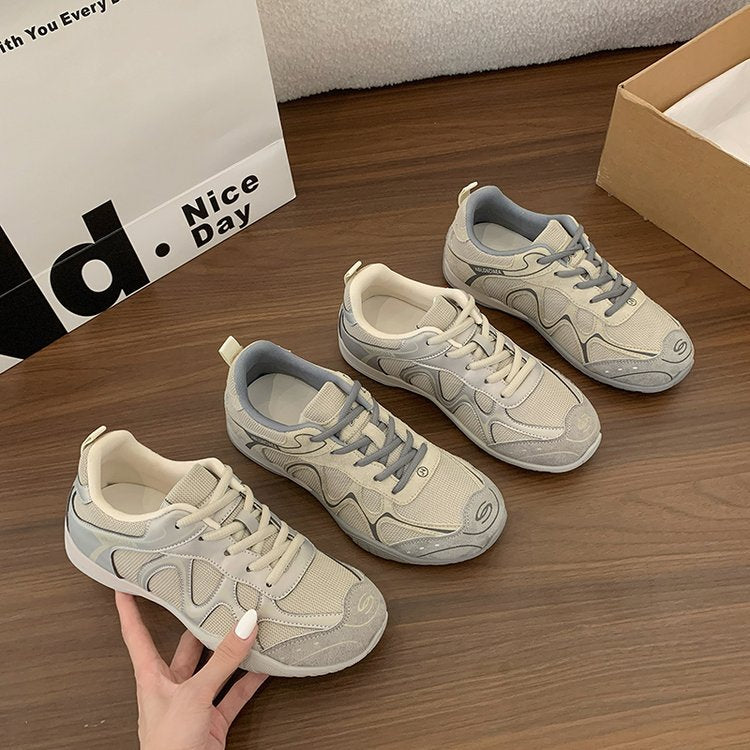 Breathable Retro Mesh Sneakers for Women - Casual Walking Trainers