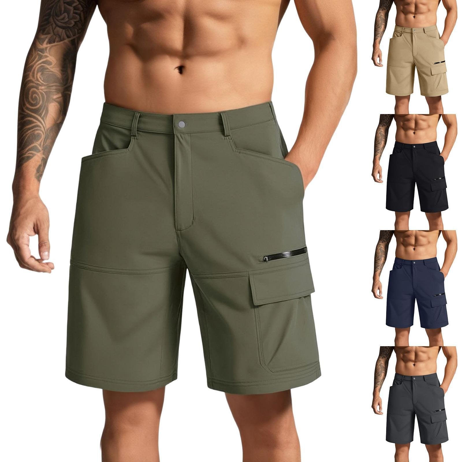 Men's Summer Work Shorts with Multiple Pockets