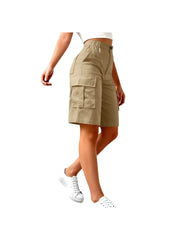 High-Waist Cargo Shorts for Women - Stylish Commuting Shorts