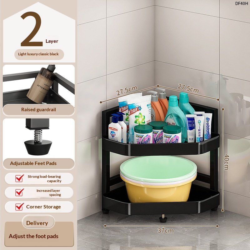6-Tier Bathroom Corner Storage Rack, Space-Saving Organizer for Bathroom Essentials