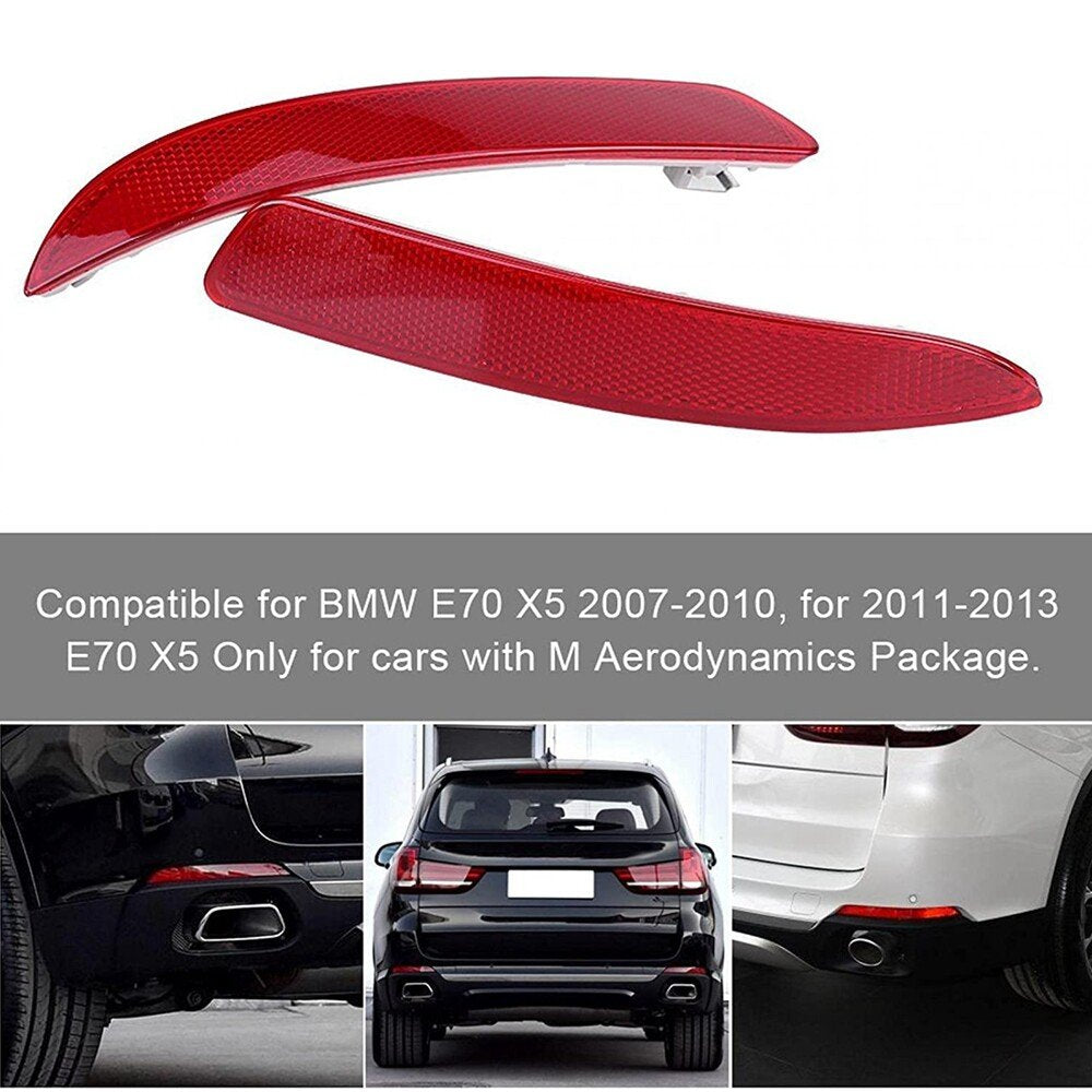 BMW X5 Rear Bumper Reflectors Red (Pair) 2006-2010, 2009-2013 X5 M