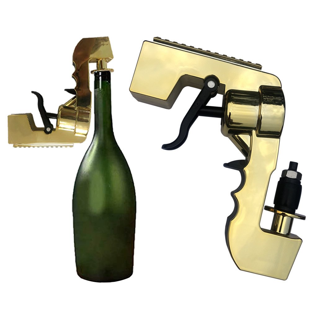 Gold Champagne Spray Gun with Bottle Stopper